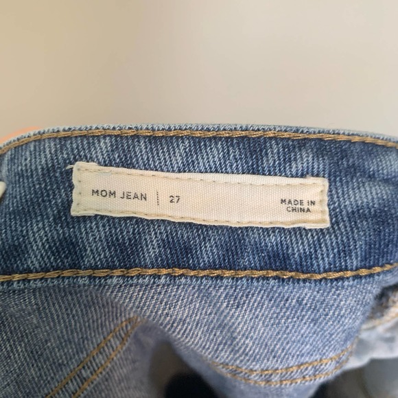 Pacsun Women Mom Jean Size 27 Blue Distressed 100% Cotton Button-fly Medium Wash - Picture 7 of 16